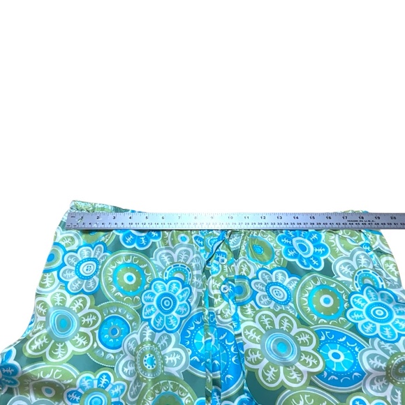 VICTORIA’S SECRET 100% Silk Blue Green Floral Print Cropped PJ / Lounge Pants L - Picture 5 of 12